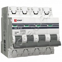 Автоматический выключатель 4P 0,5А (C) 4,5kA ВА 47-63 EKF mcb4763-4-0.5C-pro